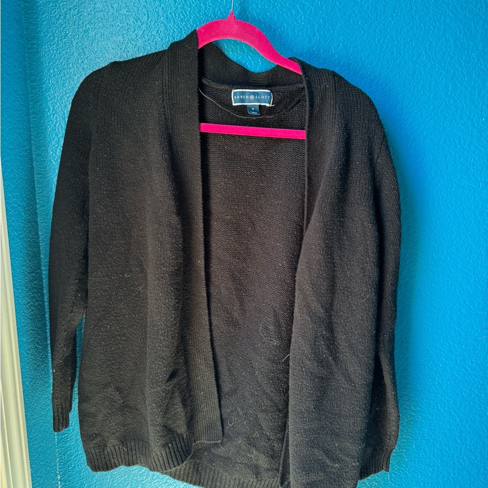 Karen Scott Black Cardigan Sweater
